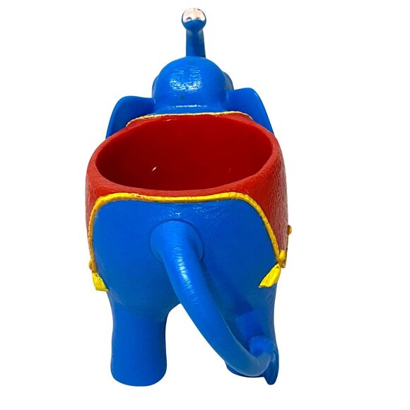 Vintage Ringling Bros Kids Happy Elephant Cup Mug Drink Holder Planter PVC Blue - Picture 2 of 6